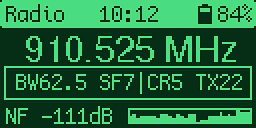 Whisper OS radio diagnostics screen